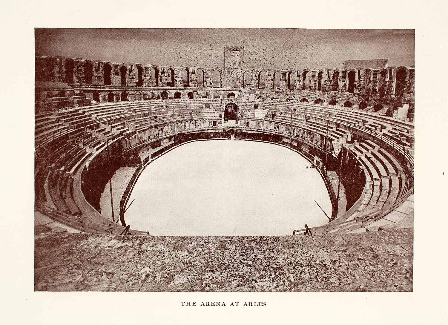 1920 Print Arles Arena Roman Amphtheatre Bullfighting Ring France Provence XGGA5