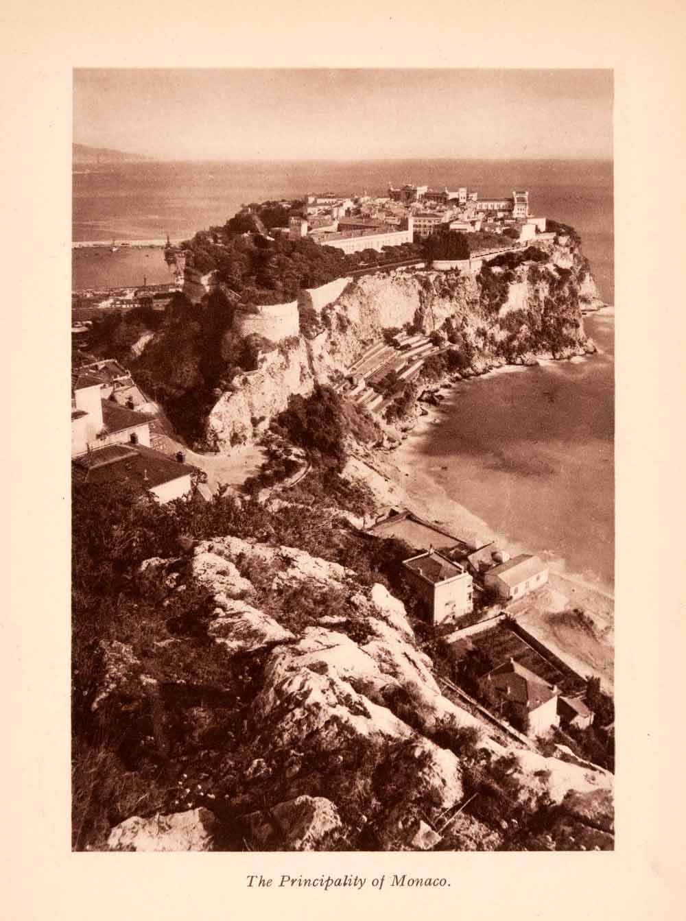 1924 Photogravure Monaco Mediterranean Sea Coast French Riviera Shore XGGA6