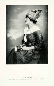 1928 Print Frau Austria Linz Girl Golden Head-dress Danube Country Costume XGGA7