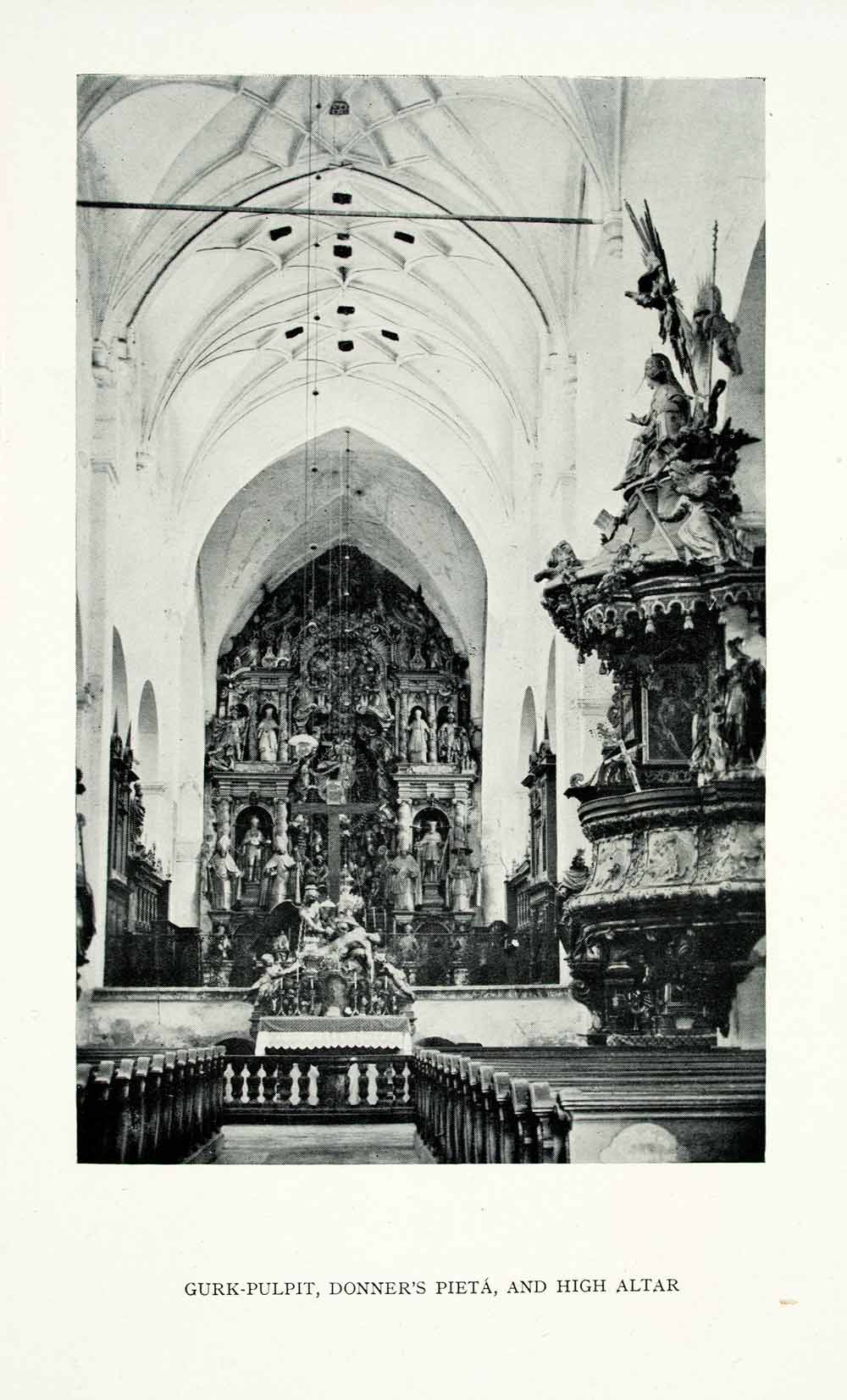 1928 Print Gurk Pulpit Donner's Pieta High Altar Georg Raphael Donner XGGA7