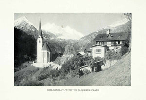 1928 Print Heiligenblut Glockner Peaks Austria Cityscape Landscape XGGA7