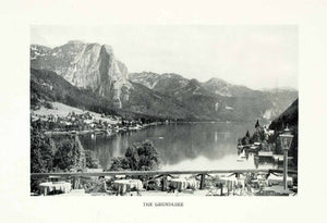 1928 Print Grundlsee Lake Landscape Cityscape Tourism Ausseeland Austria XGGA7