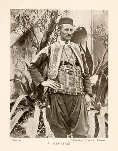 1914 Halftone Print Dalmatia Dalmatian Costume Dress Autria-Hungary XGGA8