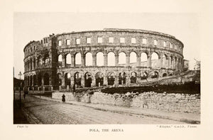 1914 Halftone Print Roman Arena Amphitheater Pola Pula Croatia Austria XGGA8