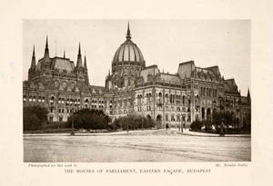 1914 Halftone Print Parliament Building Budapest Hunagary Lajos Kossuth XGGA8