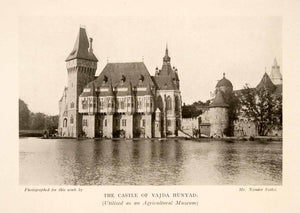 1914 Halftone Print Vajdahunyad Castle City Park Budapest Hungary XGGA8