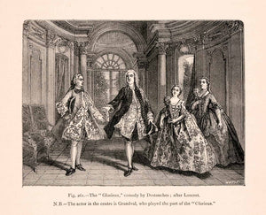 1876 Wood Engraving Glorieux Destouches Grandval Stage Theater Costume XGGA9