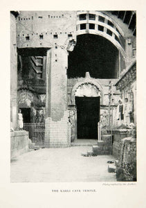 1905 Print Karli Cave Temple Maharashtra India Archaeologic Religion XGGB2