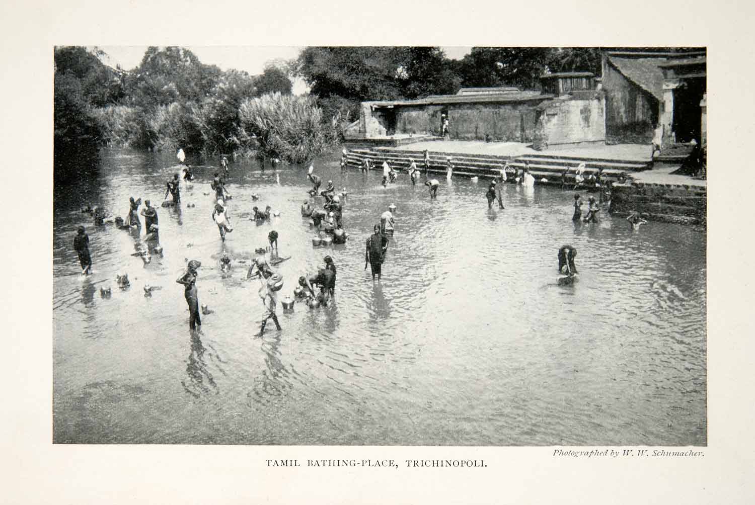 1905 Print Trichinopoli Tamil Bathing Place India Thirunallar Cityscape XGGB2