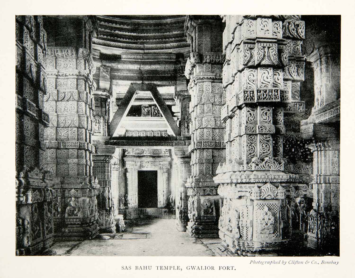 1905 Print Sas Bahu Temple Gwalior Fort Madhya Pradesh India Religion XGGB2