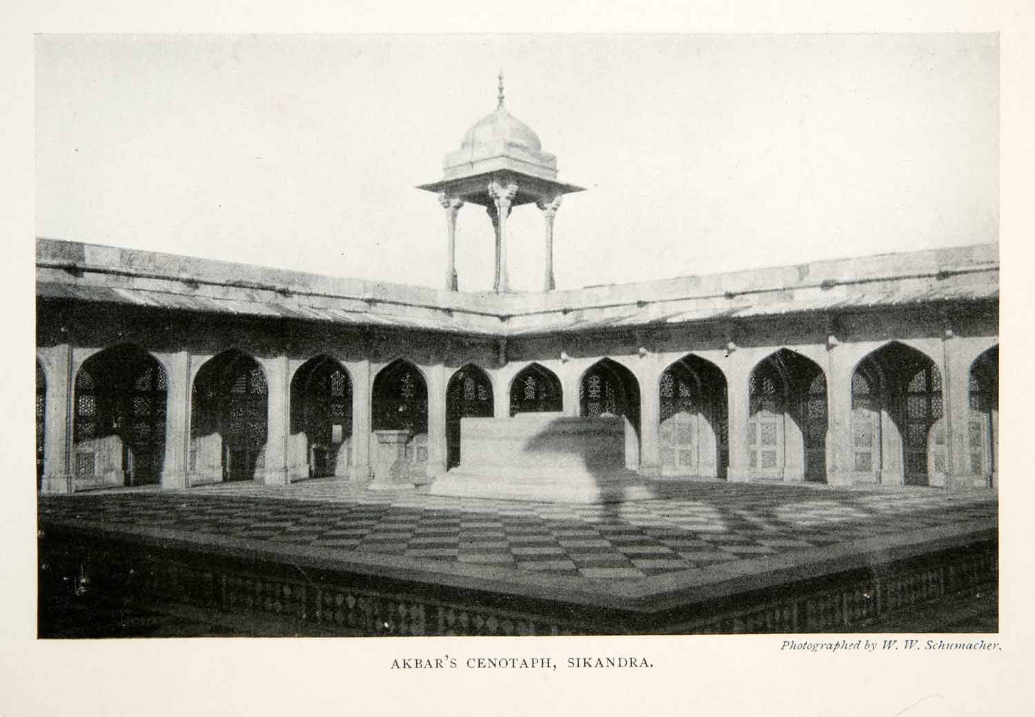 1905 Print Akabar Cenotaph Sikandra India Tiered Monument Tomb Religion XGGB2