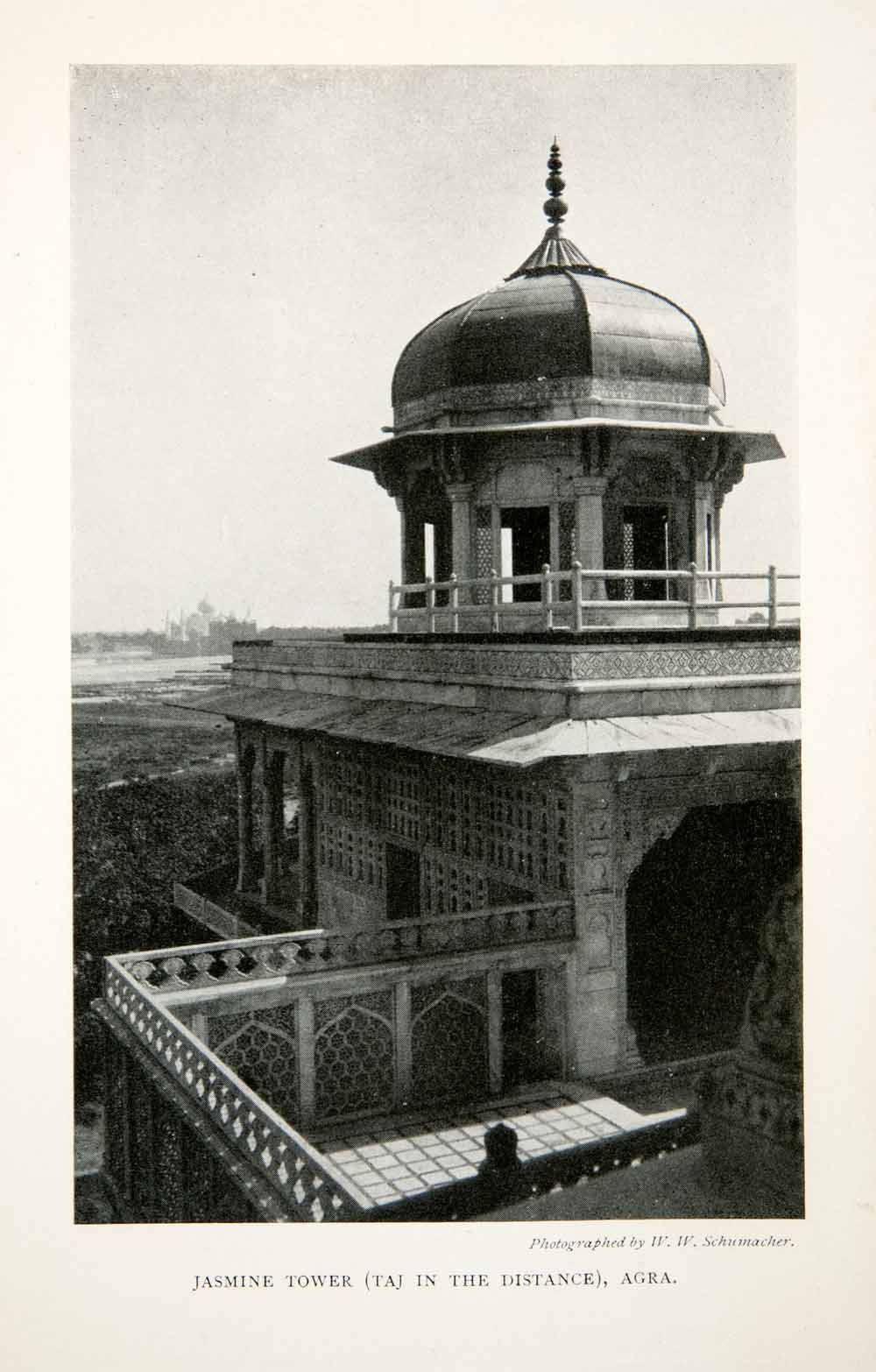 1905 Print Jasmine Tower Mussaman Burj Agra India Religion Prison Taj XGGB2