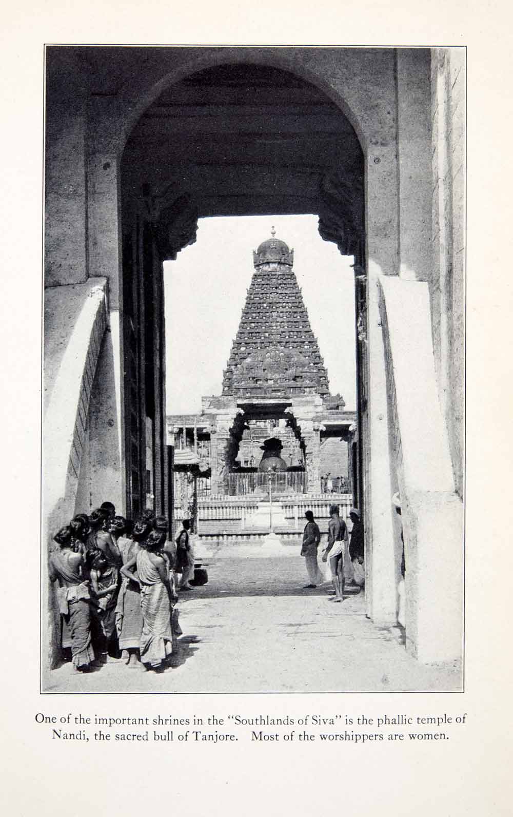 1930 Print Dodda Basavana Gudi Bull Temple Nandi India Worship Shrine Siva XGGB6