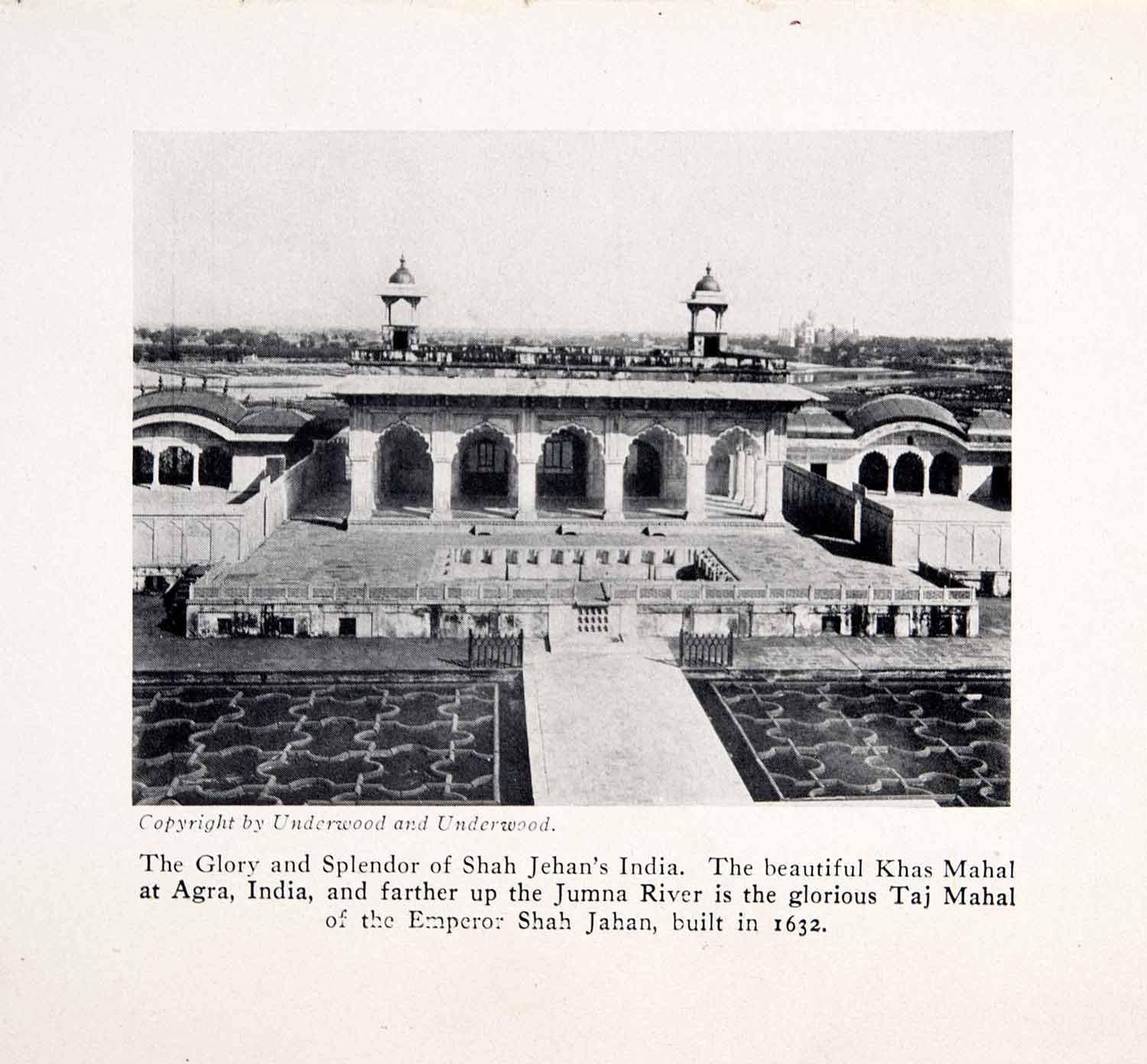 1929 Print Shah Jehan Agra India Emperor Khas Taj Mahal Cityscape Monument XGGB7