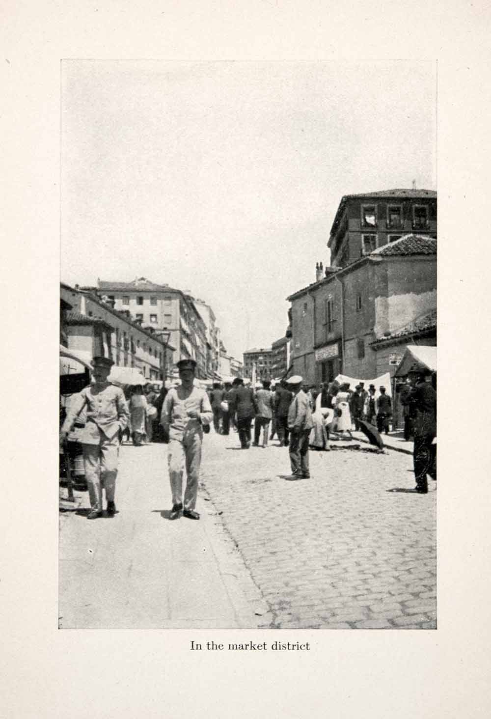 1911 Print Seville Sevilla Andalusia Spain Marketplace Street District XGGB9