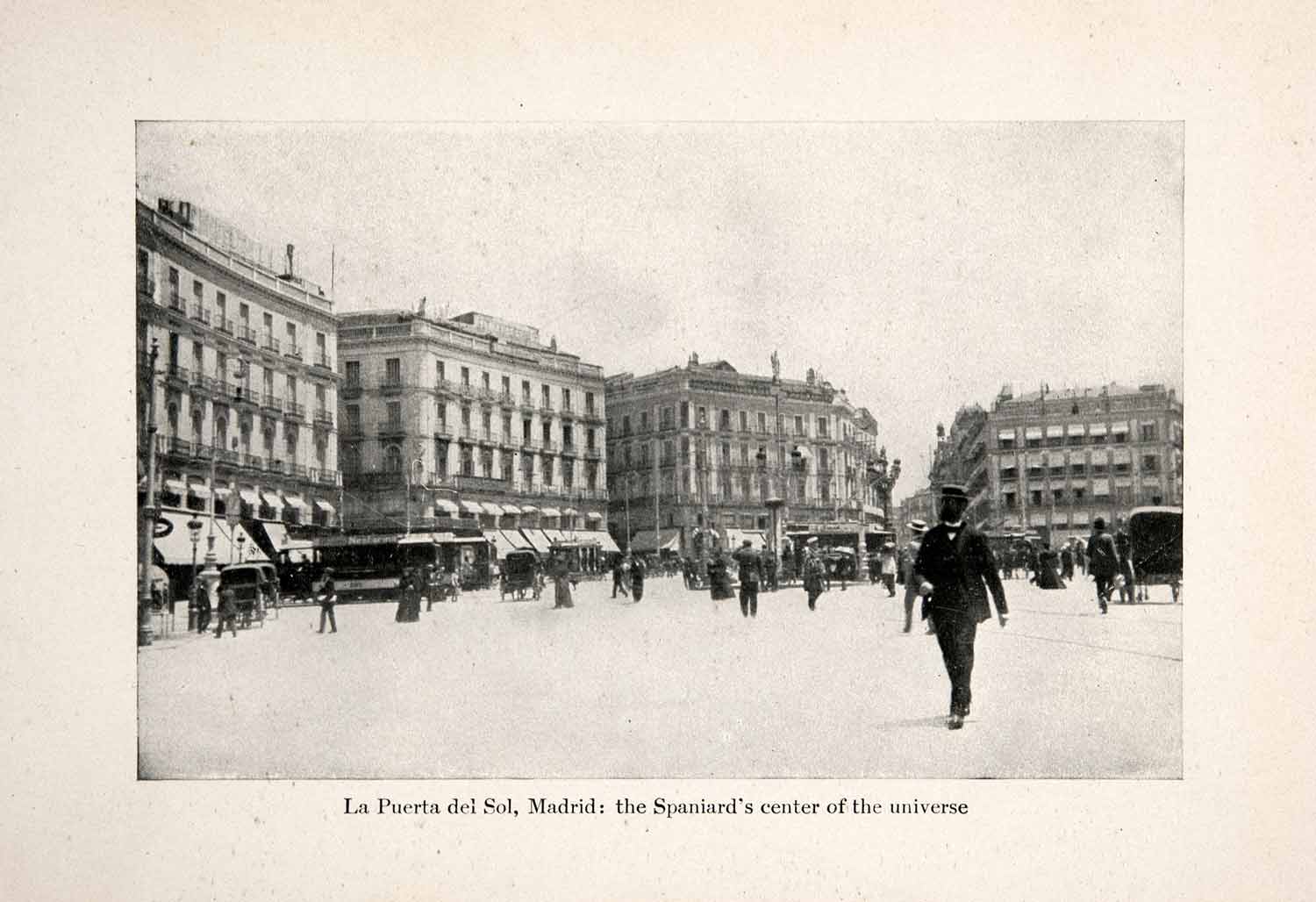 1911 Print Spain Madrid Puerta Sol Gate Square Plaza Capital Cityscape XGGB9