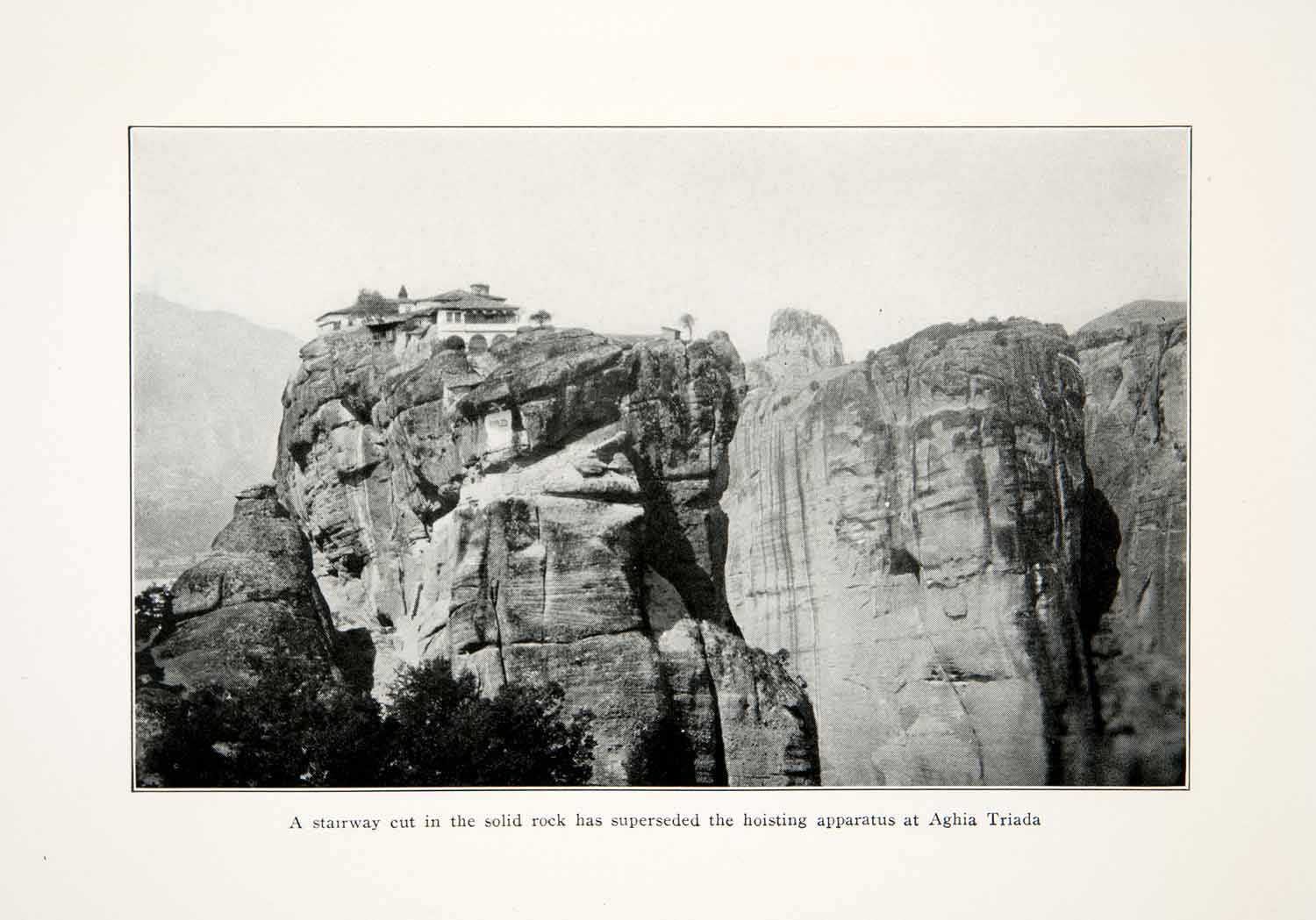 1929 Print Stairway Cut Solid Rock Aghia Triada Crete Holy Trinity XGGC2