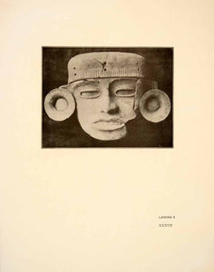 1926 Print Anceint Nahua Azcapotzalco Mexico Thurible Tribal Mask Mexican XGGC4