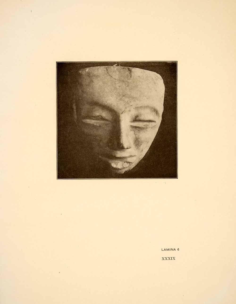 1926 Print La Mixteca Oaxaca Mexico Marble Tribal Mask Mexican Tribe XGGC4