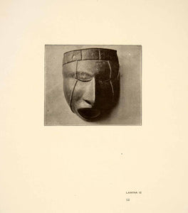 1926 Print Ancient Copper Ceremonial Tribal Mask Nahuatl Nahua Michoacan XGGC4