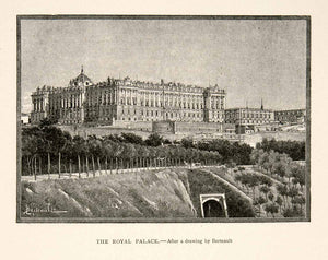 1894 Print Palacio Real De Madrid Spain Royal Palace Sabatini Gardens XGGC5