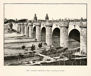 1894 Print Puente Toledo Bridge Madrid Spain Monument Cultural Interest XGGC5
