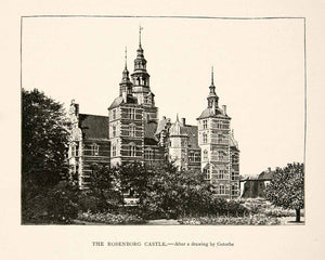 1894 Print Rosenborg Castle Copenhagen Denmark Dutch Renaissance Palace XGGC5