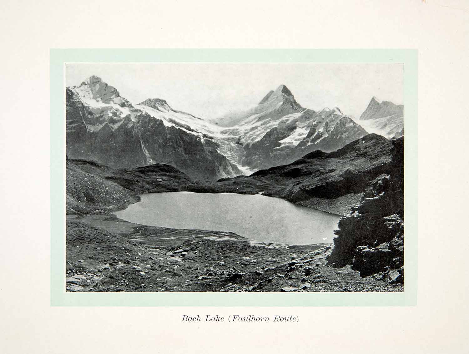1910 Print Bach Lake Faulhorn Route Landscape Mountains Switzerland Rocks XGGC8