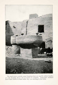 1923 Print Mud Towers Egyptian Huts Sleeping Scorpians Indigenous People XGGC9