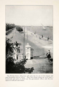 1923 Print Khartoum Africa River Front Boulevard Park Government Offices XGGC9
