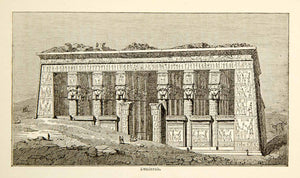 1832 Wood Engraving Denderah Historical Landmark Archaeology Temple XGGD1