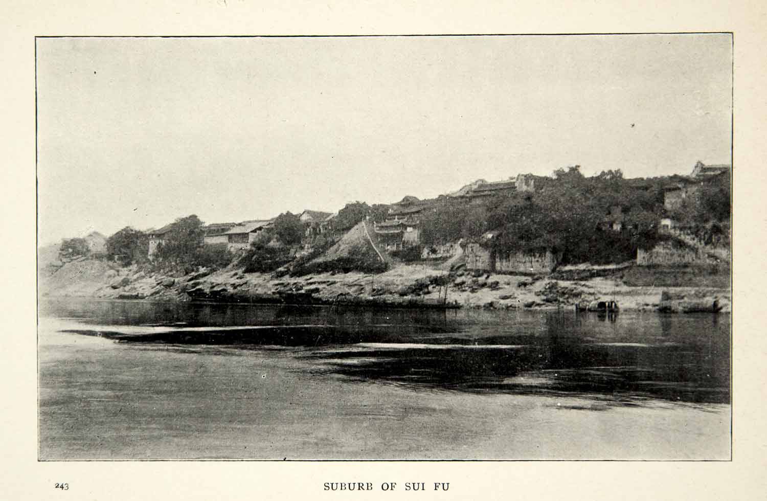 1900 Print Suburb Sui Fu China River Landscape Sichuan Province Shore Town XGGD2