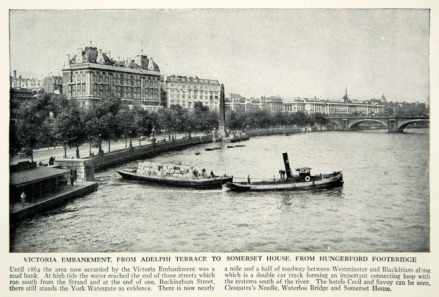 1938 Print Victoria Embankment River Thames London England Historical View XGGD4