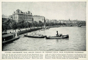 1938 Print Victoria Embankment River Thames London England Historical View XGGD4