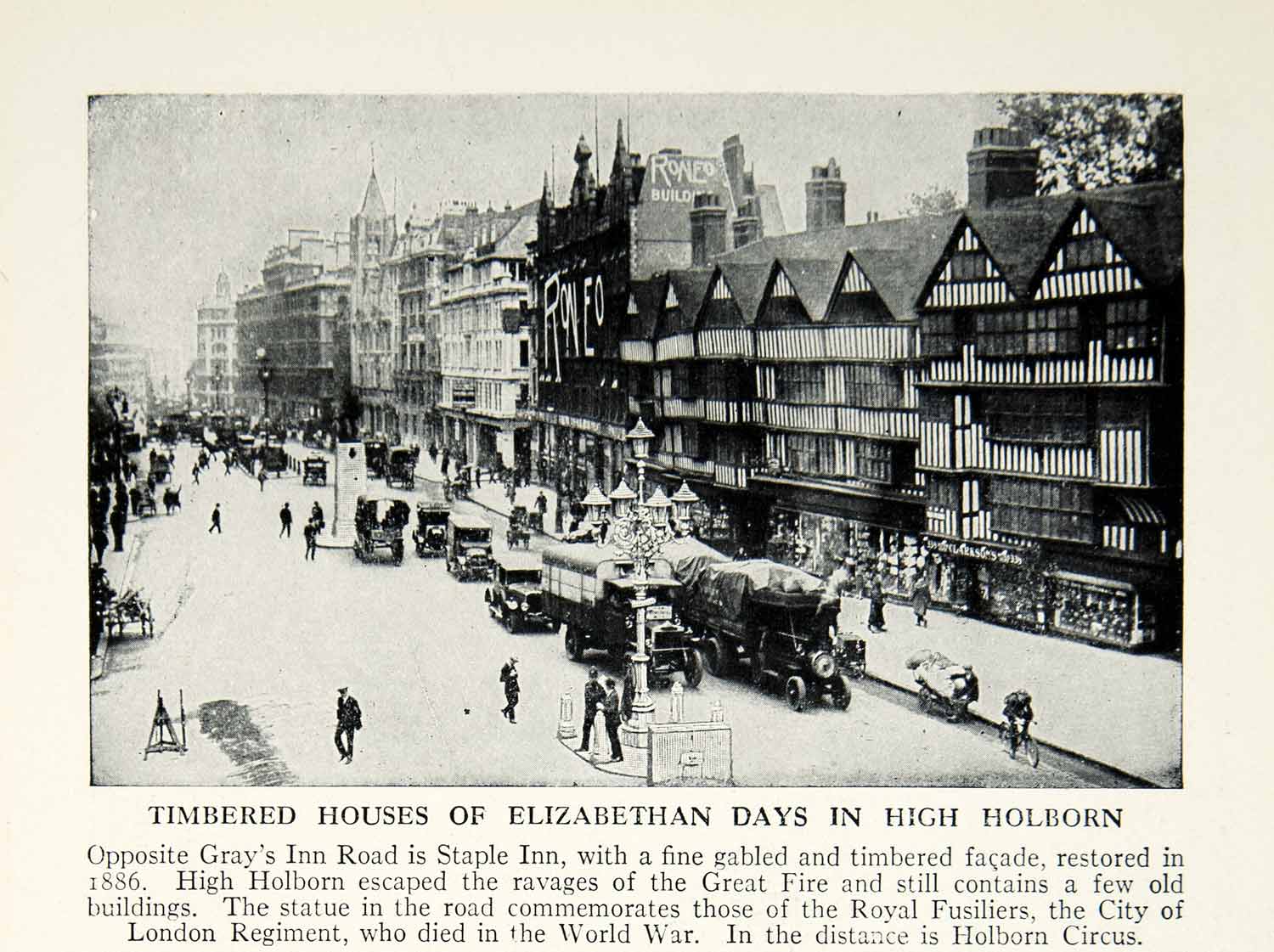 1938 Print High Holborn Street Building London England Historical Image XGGD4