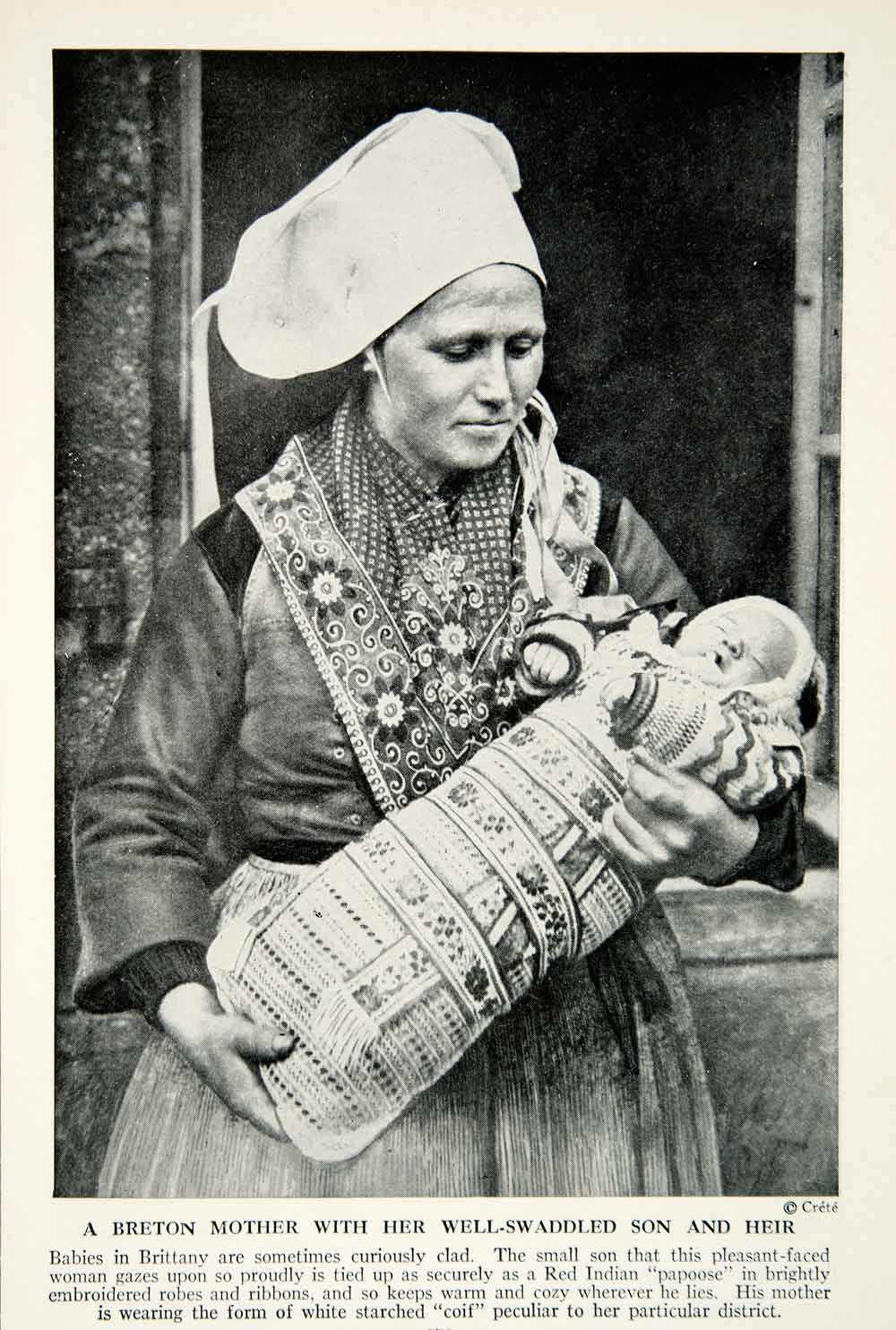 1938 Print Breton France Mother Baby Traditional Dress Costume Histori – Period Paper Historic Art LLC 1938 Print Breton France Mother Baby Traditional Dress Costume Histori – Period Paper Historic Art LLC