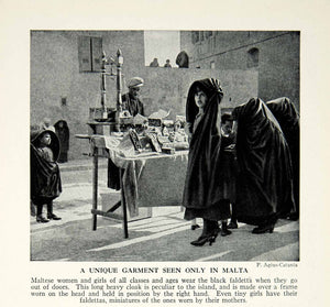 1938 Print Costume Fashion Dress Malta Island Mediterranean Garb Histo –  Period Paper Historic Art LLC