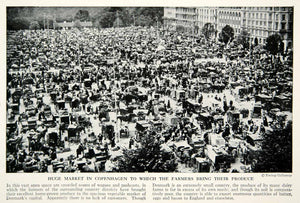1938 Print Copenhagen Denmark Farmers Market Produce Historical Image View XGGD4