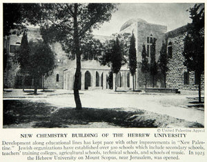 1938 Print Hebrew University Jerusalem Mount Scopus Architecture Historic XGGD4