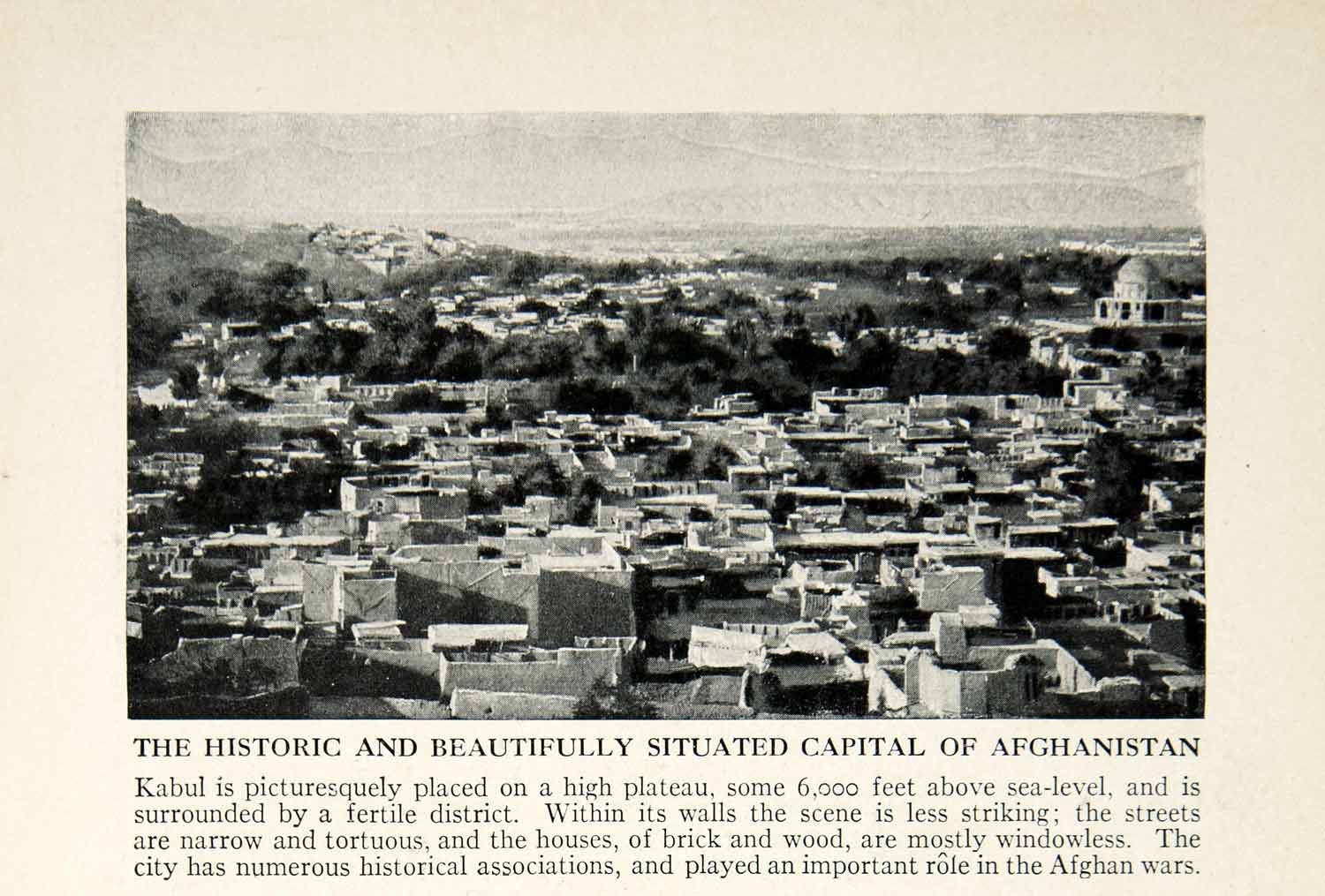 1938 Print Kabul Afghanistan Capital Cityscape Architecture Historical XGGD4
