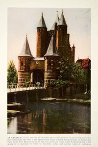 1938 Color Print Netherlands Haarlem Gate Architecture Historical Image XGGD4
