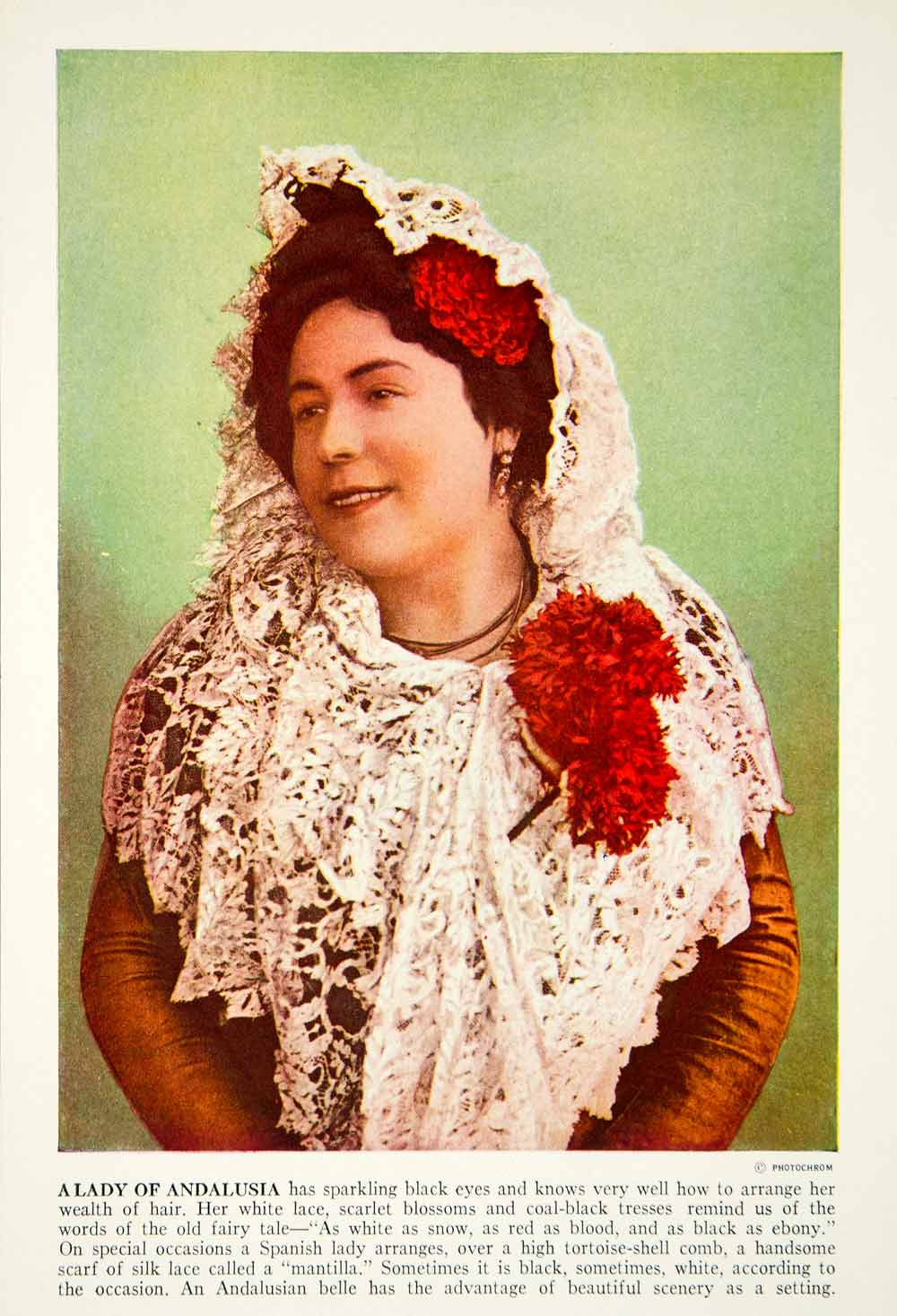 1938 Color Print Andalusia Spain Traditional Costume Dress Historical –  Period Paper Historic Art LLC