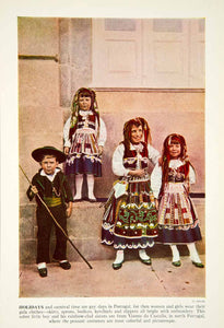 1938 Color Print Portugal Traditional Dress Children Costume Holidays – Period Paper Historic Art LLC