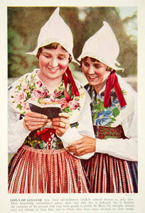 1938 Color Print Leksand Sweden Girls Traditional Costume Dress Histor – Period Paper Historic Art LLC 1938 Color Print Leksand Sweden Girls Traditional Costume Dress Histor – Period Paper Historic Art LLC