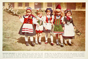 1938 Color Print Danish Children Traditional Dress Costume Fashion Ima   Period Paper Historic Art LLC