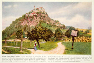 1938 Color Print Hochosterwitz Castle Austria Landscape Historical Image XGGD4