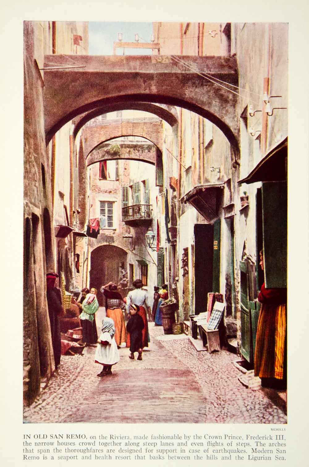 1938 Color Print Remo Street View Italy Architecture Historical Image View XGGD4