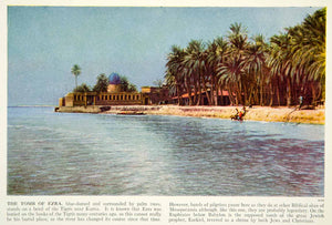1938 Color Print Kurna Egypt Tomb Ezra Tigris River Architecture Historic XGGD4