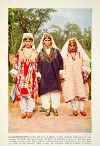1938 Color Print Kashmir Women India Traditional Costume Dress Histori –  Period Paper Historic Art LLC