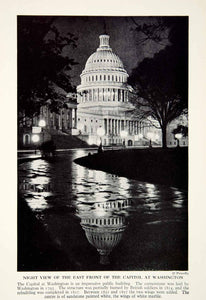 1938 Print Capitol Building Washington DC USA Night View East Front Dome XGGD5